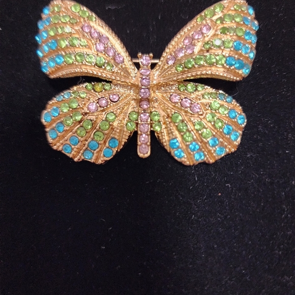 Monet Crystal Butterfly Vintage Brooch Pin - Picture 11 of 11